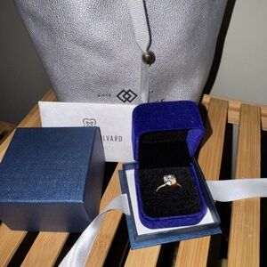 3 Carat Moissanite Cushion Cut Engagement Ring 4 Prong 14k Yellow Gold Size 6